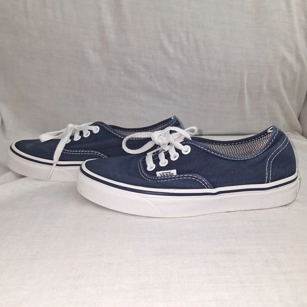 Y2k Retro Americana Vans Navy Blue Men 4.5 Women's 6 Authentic Low Top Sneakers